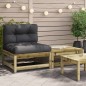vidaXL Gartensofa ohne Armlehnen mit Kissen und Hocker vidaXL Gartensofa ohne Armlehnen mit Kissen und Hocker