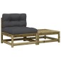vidaXL Gartensofa ohne Armlehnen mit Kissen und Hocker vidaXL Gartensofa ohne Armlehnen mit Kissen und Hocker