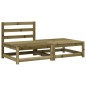 vidaXL Gartensofa ohne Armlehnen mit Kissen und Hocker vidaXL Gartensofa ohne Armlehnen mit Kissen und Hocker