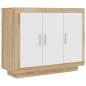 vidaXL Sideboard Weiß und Sonoma-Eiche 92x35x75 cm Holzwerkstoff vidaXL Sideboard Weiß und Sonoma-Eiche 92x35x75 cm Holzwerkstoff
