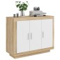 vidaXL Sideboard Weiß und Sonoma-Eiche 92x35x75 cm Holzwerkstoff vidaXL Sideboard Weiß und Sonoma-Eiche 92x35x75 cm Holzwerkstoff