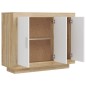 vidaXL Sideboard Weiß und Sonoma-Eiche 92x35x75 cm Holzwerkstoff vidaXL Sideboard Weiß und Sonoma-Eiche 92x35x75 cm Holzwerkstoff