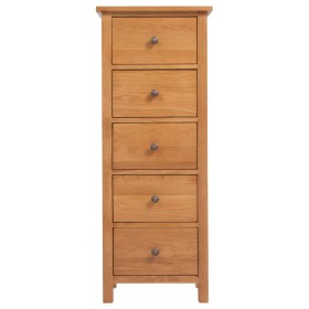 vidaXL Hohe Kommode mit Schubladen 45x32x110 cm Massivholz Eiche