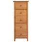 vidaXL Hohe Kommode mit Schubladen 45x32x110 cm Massivholz Eiche vidaXL Hohe Kommode mit Schubladen 45x32x110 cm Massivholz Eiche