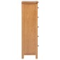 vidaXL Hohe Kommode mit Schubladen 45x32x110 cm Massivholz Eiche vidaXL Hohe Kommode mit Schubladen 45x32x110 cm Massivholz Eiche