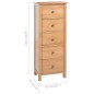 vidaXL Hohe Kommode mit Schubladen 45x32x110 cm Massivholz Eiche vidaXL Hohe Kommode mit Schubladen 45x32x110 cm Massivholz Eiche