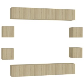 vidaXL 10-tlg. TV-Schrank-Set Sonoma-Eiche Holzwerkstoff