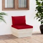vidaXL Garten-Paletten-Mittelsofa mit Kissen Imprägniertes Fichtenholz vidaXL Garten-Paletten-Mittelsofa mit Kissen Imprägniertes Fichtenholz