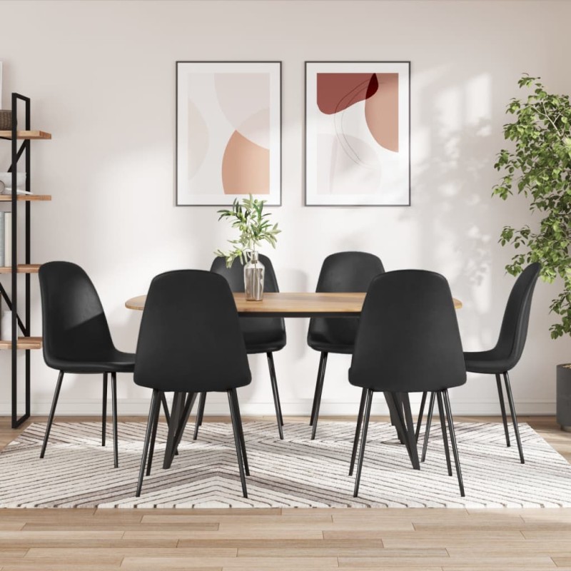 vidaXL Esszimmerstühle 6 Stk. Schwarz Kunstleder vidaXL Esszimmerstühle 6 Stk. Schwarz Kunstleder