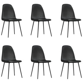 vidaXL Esszimmerstühle 6 Stk. Schwarz Kunstleder