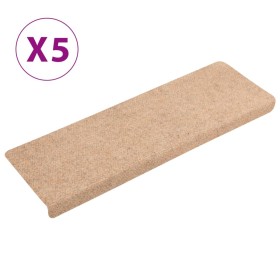 vidaXL Treppenmatten 5 Stk. Braun 65x21x4 cm Nadelvlies