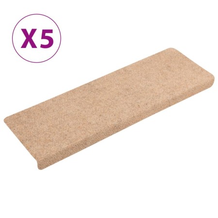 vidaXL Treppenmatten 5 Stk. Braun 65x21x4 cm Nadelvlies
