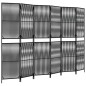 vidaXL Paravent 6-tlg. Schwarz Poly Rattan vidaXL Paravent 6-tlg. Schwarz Poly Rattan