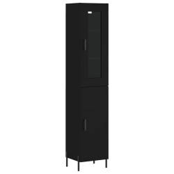 Highboard Schwarz 34,5x34x180 cm Holzwerkstoff