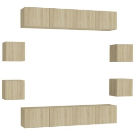 vidaXL 8-tlg. TV-Schrank-Set Sonoma-Eiche Holzwerkstoff