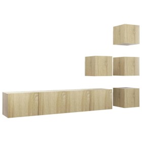 vidaXL 6-tlg. TV-Schrank-Set Sonoma-Eiche Holzwerkstoff