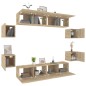 vidaXL 8-tlg. TV-Schrank-Set Sonoma-Eiche Holzwerkstoff vidaXL 8-tlg. TV-Schrank-Set Sonoma-Eiche Holzwerkstoff