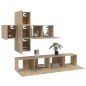 vidaXL 7-tlg. TV-Schrank-Set Sonoma-Eiche Holzwerkstoff vidaXL 7-tlg. TV-Schrank-Set Sonoma-Eiche Holzwerkstoff