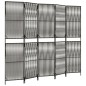 vidaXL Paravent 5-tlg. Grau Poly Rattan vidaXL Paravent 5-tlg. Grau Poly Rattan