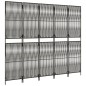 vidaXL Paravent 5-tlg. Grau Poly Rattan vidaXL Paravent 5-tlg. Grau Poly Rattan