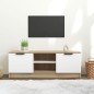 vidaXL TV-Schrank Weiß und Sonoma-Eiche 102x35x36,5 cm Holzwerkstoff vidaXL TV-Schrank Weiß und Sonoma-Eiche 102x35x36,5 cm Holzwerkstoff