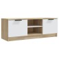vidaXL TV-Schrank Weiß und Sonoma-Eiche 102x35x36,5 cm Holzwerkstoff vidaXL TV-Schrank Weiß und Sonoma-Eiche 102x35x36,5 cm Holzwerkstoff