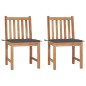 Gartenstühle 2 Stk. mit Kissen Massivholz Teak Gartenstühle 2 Stk. mit Kissen Massivholz Teak