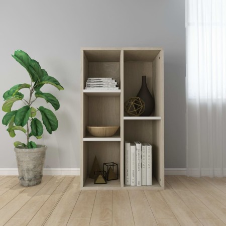 vidaXL Bücherregal/Sideboard Weiß Sonoma-Eiche 50x25x80 cm