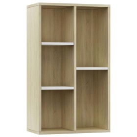 vidaXL Bücherregal/Sideboard Weiß Sonoma-Eiche 50x25x80 cm