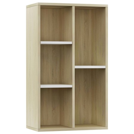 vidaXL Bücherregal/Sideboard Weiß Sonoma-Eiche 50x25x80 cm