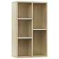 vidaXL Bücherregal/Sideboard Weiß Sonoma-Eiche 50x25x80 cm vidaXL Bücherregal/Sideboard Weiß Sonoma-Eiche 50x25x80 cm