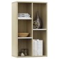vidaXL Bücherregal/Sideboard Weiß Sonoma-Eiche 50x25x80 cm vidaXL Bücherregal/Sideboard Weiß Sonoma-Eiche 50x25x80 cm