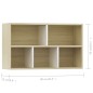vidaXL Bücherregal/Sideboard Weiß Sonoma-Eiche 50x25x80 cm vidaXL Bücherregal/Sideboard Weiß Sonoma-Eiche 50x25x80 cm