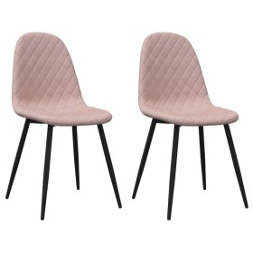 vidaXL Esszimmerstühle 2 Stk. Rosa Samt