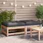 vidaXL Gartenhocker mit Kissen 2 Stk. Massivholz Kiefer vidaXL Gartenhocker mit Kissen 2 Stk. Massivholz Kiefer