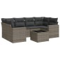 vidaXL 7-tlg. Garten-Sofagarnitur mit Kissen Grau Poly Rattan vidaXL 7-tlg. Garten-Sofagarnitur mit Kissen Grau Poly Rattan