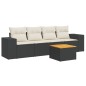 vidaXL 5-tlg. Garten-Sofagarnitur mit Kissen Schwarz Poly Rattan vidaXL 5-tlg. Garten-Sofagarnitur mit Kissen Schwarz Poly Rattan