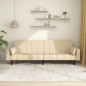 vidaXL Schlafsofa 2-Sitzer mit 2 Kissen Creme Stoff vidaXL Schlafsofa 2-Sitzer mit 2 Kissen Creme Stoff