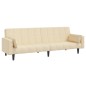 vidaXL Schlafsofa 2-Sitzer mit 2 Kissen Creme Stoff vidaXL Schlafsofa 2-Sitzer mit 2 Kissen Creme Stoff