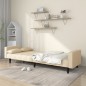 vidaXL Schlafsofa 2-Sitzer mit 2 Kissen Creme Stoff vidaXL Schlafsofa 2-Sitzer mit 2 Kissen Creme Stoff