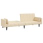 vidaXL Schlafsofa 2-Sitzer mit 2 Kissen Creme Stoff vidaXL Schlafsofa 2-Sitzer mit 2 Kissen Creme Stoff