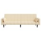 vidaXL Schlafsofa 2-Sitzer mit 2 Kissen Creme Stoff vidaXL Schlafsofa 2-Sitzer mit 2 Kissen Creme Stoff