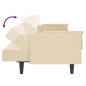 vidaXL Schlafsofa 2-Sitzer mit 2 Kissen Creme Stoff vidaXL Schlafsofa 2-Sitzer mit 2 Kissen Creme Stoff