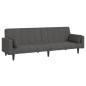 vidaXL Schlafsofa 2-Sitzer mit 2 Kissen Dunkelgrau Stoff vidaXL Schlafsofa 2-Sitzer mit 2 Kissen Dunkelgrau Stoff