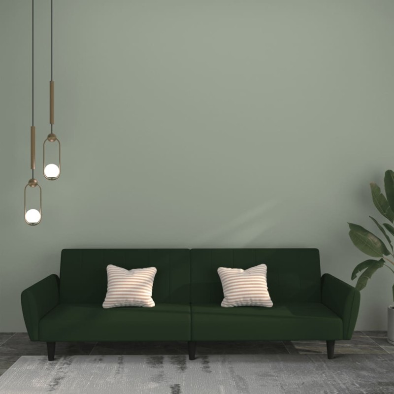 vidaXL Schlafsofa 2-Sitzer Dunkelgrün Samt vidaXL Schlafsofa 2-Sitzer Dunkelgrün Samt