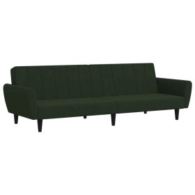 vidaXL Schlafsofa 2-Sitzer Dunkelgrün Samt