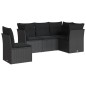 vidaXL 5-tlg. Garten-Sofagarnitur mit Kissen Schwarz Poly Rattan vidaXL 5-tlg. Garten-Sofagarnitur mit Kissen Schwarz Poly Rattan