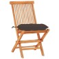 3-tlg. Bistro-Set mit Taupe Kissen Massivholz Teak 3-tlg. Bistro-Set mit Taupe Kissen Massivholz Teak