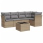 vidaXL 6-tlg. Garten-Sofagarnitur mit Kissen Beige Poly Rattan vidaXL 6-tlg. Garten-Sofagarnitur mit Kissen Beige Poly Rattan