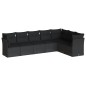 vidaXL 7-tlg. Garten-Sofagarnitur mit Kissen Schwarz Poly Rattan vidaXL 7-tlg. Garten-Sofagarnitur mit Kissen Schwarz Poly Rattan